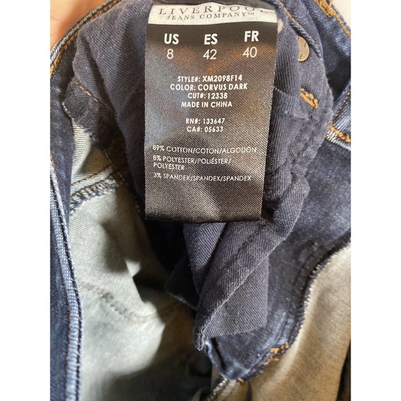 Liverpool The Hugger ankle jeans 8/29 inseam 26" womens dark blue denim stretch - Picture 6 of 7